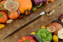 Integral Damascus Chef's Knife (9") With Teak Burl -Optimal Knives Store 109373 4 x