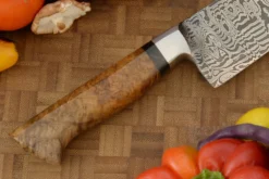 Integral Damascus Chef's Knife (9") With Teak Burl -Optimal Knives Store 109373 5 x