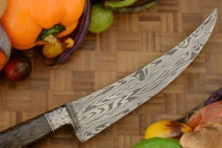 Integral Damascus Boning/Fillet Knife - Gokujo (6-2/3") With Black Palm -Optimal Knives Store 109374 6 x