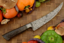 Integral Damascus Boning/Fillet Knife - Gokujo (6-2/3") With Black Palm -Optimal Knives Store 109374 7 x