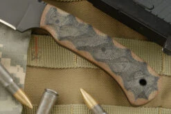 Huntsman With Sculpted Black/Brown Laminate (Wasp) -Optimal Knives Store 109385 3 x