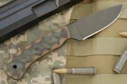 Huntsman With Sculpted Black/Brown Laminate (Wasp) -Optimal Knives Store 109385 6 x