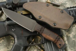 Drop Point Crusher Belt Knife With Tribal Maple