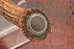 Engraved Damascus Bowie With Wrought Iron And Sambar Stag -Optimal Knives Store 90091 9 x