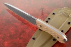 Guardian 6 - Coyote Brown G10, Stonewash Blade, Sabre Grind - CPM-3V -Optimal Knives Store 93430 3 x