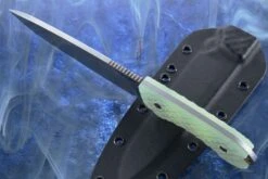 Guardian 6 - Ghost G10, Stonewash Blade, Sabre Grind - CPM-3V -Optimal Knives Store 93442 3 x