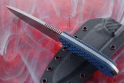 Guardian 5 - Black/Blue G10, Stonewash Blade, Sabre Grind - CPM-3V -Optimal Knives Store 93458 3 x