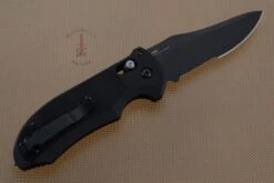 Benchmade Auto Triage (9170SBK), Serrated Black Blade -Optimal Knives Store 94023 4 x