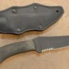 Belt Knife With Black Micarta, Serrations