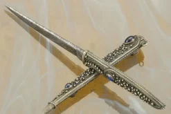 Filigree Desk Knife With Damascus -Optimal Knives Store 94687 4 x