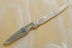 Filigree Desk Knife With Damascus -Optimal Knives Store 94687 5 x