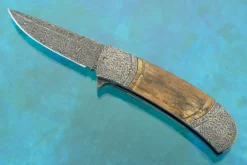 Damascus Flipper With Mammoth Ivory