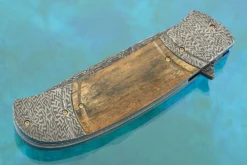 Damascus Flipper With Mammoth Ivory -Optimal Knives Store 95185 3 x