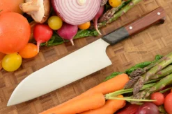 Chef's Knife (Santoku) -- 7-1/3 In. -- With Cocobolo -- AEB-L Stainless Steel -Optimal Knives Store 95899 5 x