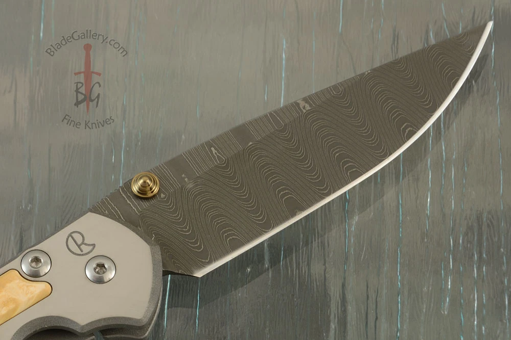 Small Sebenza 21 With Box Elder And Laddered Damascus - Left Handed 2 Small Sebenza 21 With Box Elder And Laddered Damascus - Left Handed - Image 2