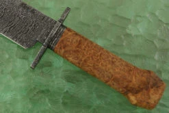Damascus Bowie With Makamong Burl -Optimal Knives Store 98379 4 x