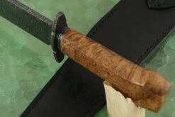 Damascus Bowie With Makamong Burl -Optimal Knives Store 98379 6 x