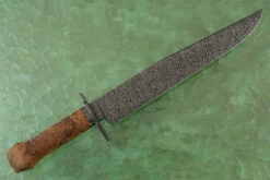 Damascus Bowie With Makamong Burl -Optimal Knives Store 98379 8 x
