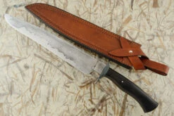 San Mai Damascus Bowie With Ebony