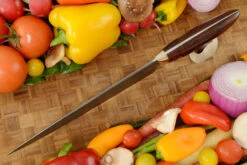 Damascus Chef's Knife (8-3/4 In) With Ironwood -Optimal Knives Store 99924 3 x